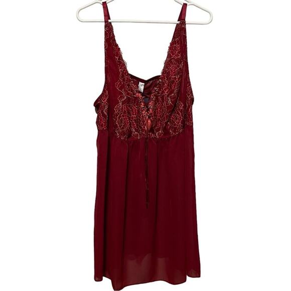 NWT Cacique Red Lace Nightie w/thong - Picture 8 of 10
